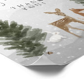 カードとギフトのサイン冬のボホウッドランドシャワー ポスター (角)