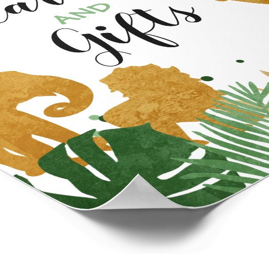 カードとギフトのサイン動物園ジャングルギフトテーブルデコール ポスター (角)