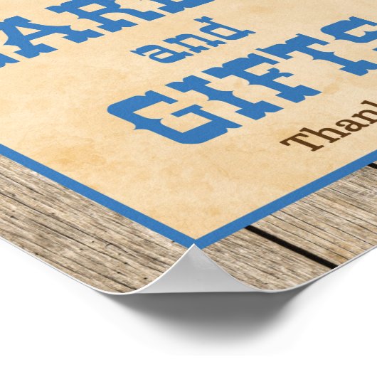 カードとギフトのサイン西カウボーイパーティーのサイン ポスター (角)