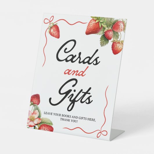 カードとギフトのサイン | オレンジ色の赤ちゃんシャワー記号 台座サイン (正面)