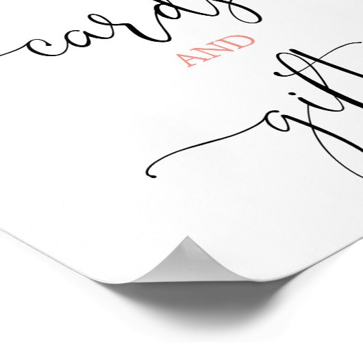 カードとギフトのサイン ピンク ゴールド エレガント フラワー ポスター (角)