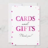 カードとギフトのサイン | ピンク マゼンタのコンフェッティ (正面)