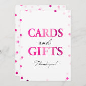 カードとギフトのサイン | ピンク マゼンタのコンフェッティ (正面/裏面)