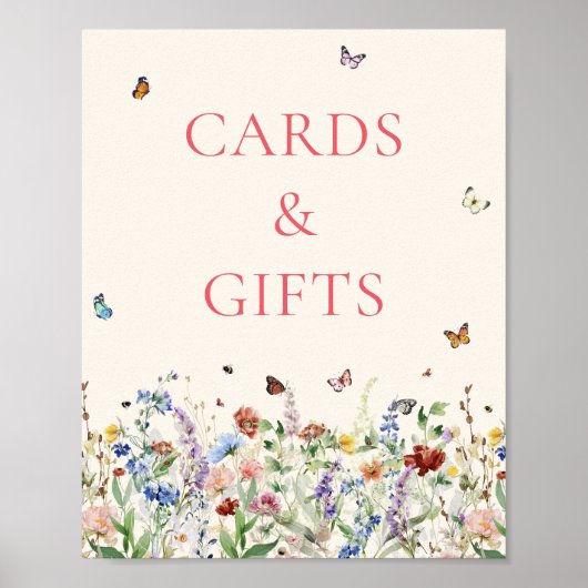 カードとギフトのサイン |ボヘミアの野生の花 ポスター (正面)