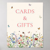 カードとギフトのサイン | ボヘミアンワイルドフラワーズ ポスター (正面)