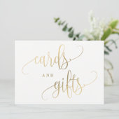 カードとギフトのサイン - ラブリーなカリグラフィー 招待状 (スタンド正面)