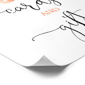 カードとギフトのサイン 桃の葉 おしゃれな花 ポスター (角)