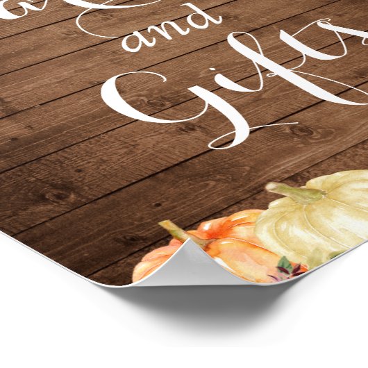 カードとギフトのサイン |秋の素朴フローラ灯 ポスター (角)