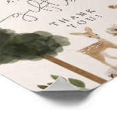 カードとギフトのサインBoho Woodland赤ちゃんシャワー ポスター (角)