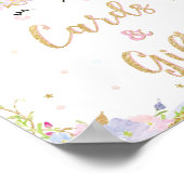 カードとギフトのサインUnicorn誕生日赤ちゃんシャワー ポスター (角)