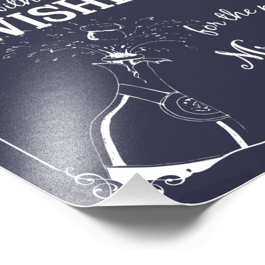 カードとギフトのパーティー結婚の看板海軍航海の フォトプリント            (角)