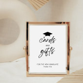 カードとギフトのミニマリスト卒業パーティーのサイン