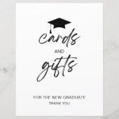 カードとギフトのミニマリスト卒業パーティーのサイン (正面)