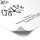 カードとギフトのミニマリスト結婚式の日のサイン ポスター (角)