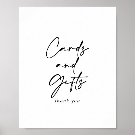 カードとギフトのモダンでエレガントなサイン ポスター (正面)
