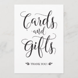 カードとギフトのモダンな結婚式看板 招待状