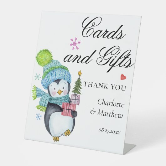 カードとギフトのモダンイベントのクリスマス 台座サイン (正面)