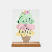 カードとギフトの水彩アイスクリーム アクリルサイン (正面)