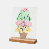 カードとギフトの水彩アイスクリーム アクリルサイン (傾斜)