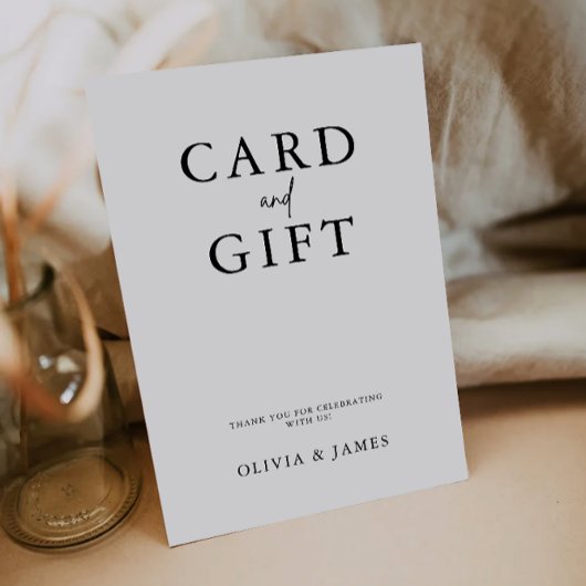 カードとギフトの看板結婚、ミニマルな看板、 招待状