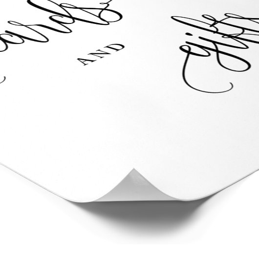 カードとギフトの結婚サインeucalyptusラベンダー ポスター (角)