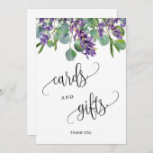 カードとギフトの結婚サインeucalyptusラベンダー 招待状 (正面/裏面)