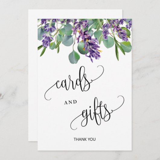 カードとギフトの結婚サインeucalyptusラベンダー 招待状 (正面/裏面)