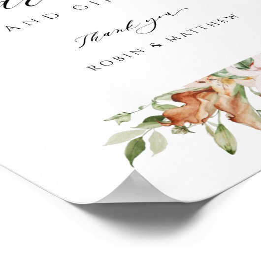 カードとギフトの自然開花とセージ縦記号 ポスター (角)