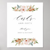 カードとギフトの自然開花とセージ縦記号 ポスター (正面)