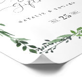 カードとギフトの葉の水色の結婚ポスター ポスター (角)