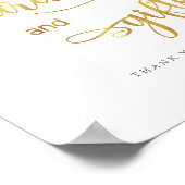 カードとギフトの金ゴールド8モダンx10結婚のサイン ポスター (角)