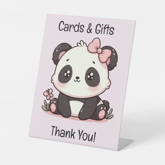 カードとギフトはこちらテーブルのサイン赤ちゃんシャワー 台座サイン (正面)