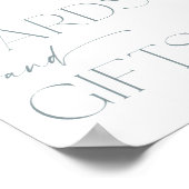 カードとギフトはボホーほこりっぽい青い野花を示す ポスター (角)