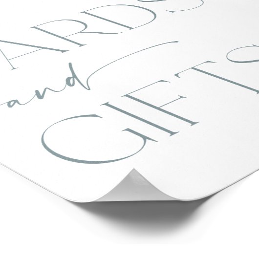 カードとギフトはボホーほこりっぽい青い野花を示す ポスター (角)