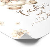 カードとギフトは冬のテディベア赤ちゃんシャワーにサイン ポスター (角)