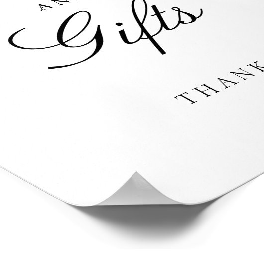 カードとギフトは泡立つブライダルシャワー標識 ポスター (角)