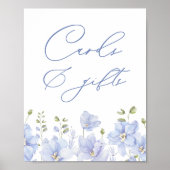 カードとギフトをする前に何か青いブライダル ポスター (正面)