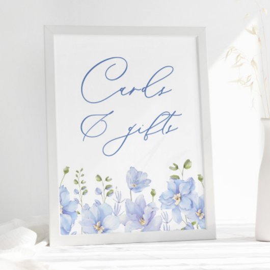 カードとギフトをする前に何か青いブライダル ポスター