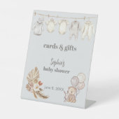 カードとギフトを待つことができるクロースライン 台座サイン (正面)