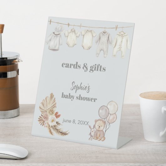 カードとギフトを待つことができるクロースライン 台座サイン (インサイチュ)