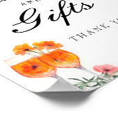 カードとギフトアペロルスピリッツブライダルシャワー標識 ポスター (角)