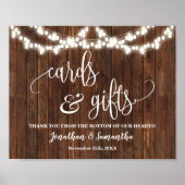 カードとギフトウェスタンウェディングレセプションサイン ポスター (正面)