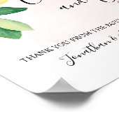 カードとギフトウェディングシャワー披露宴レモンピンク ポスター (角)