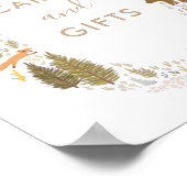 カードとギフトウッドランド赤ちゃんシャワーのサイン ポスター (角)