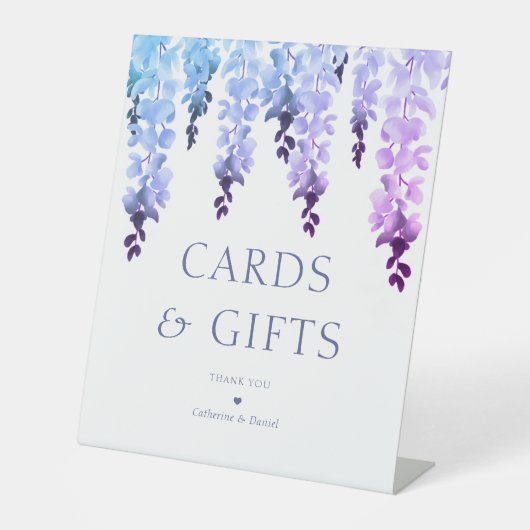 カードとギフトエレガントフローラ結婚のイベント 台座サイン (正面)