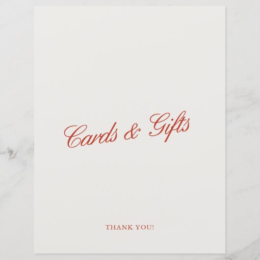 カードとギフトエレガントレッド&アイボリーの結婚サイン (正面)