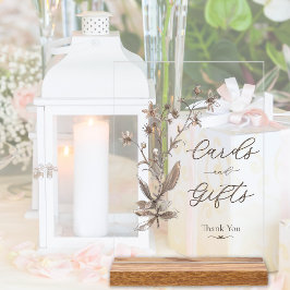 カードとギフトエレガントワイルドフラワー結婚ズ アクリルサイン