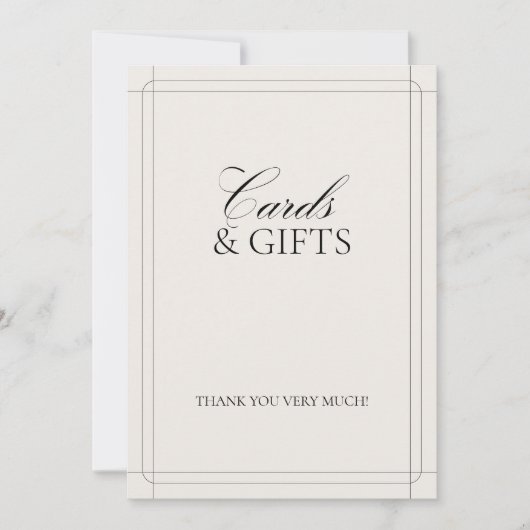 カードとギフトクラシックヴィンテージライトグレー記号 招待状 (正面)