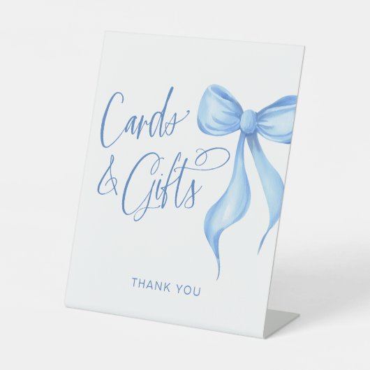カードとギフトコケットブルーボウ 台座サイン (正面)