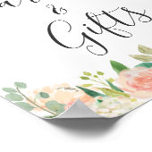 カードとギフトコーラルピーチガーデンフローラ標識 ポスター (角)